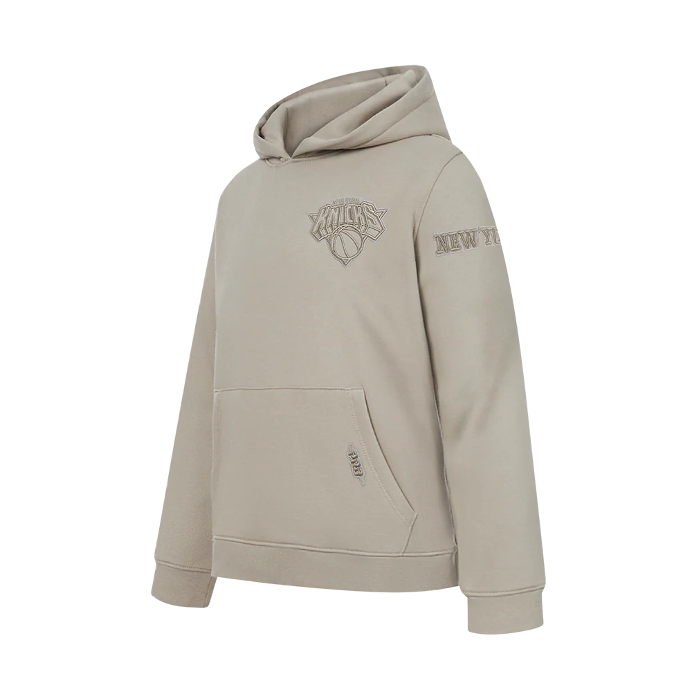 NBA NEW YORK KNICKS NEUTRAL BIG BOYS FLEECE PULLOVER HOODIE (TAUPE) - Image 2