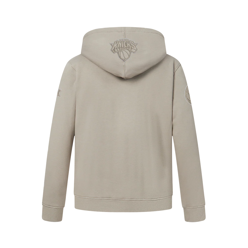 NBA NEW YORK KNICKS NEUTRAL BIG BOYS FLEECE PULLOVER HOODIE (TAUPE) - Image 3