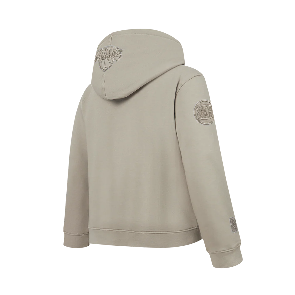 NBA NEW YORK KNICKS NEUTRAL BIG BOYS FLEECE PULLOVER HOODIE (TAUPE) - Image 4
