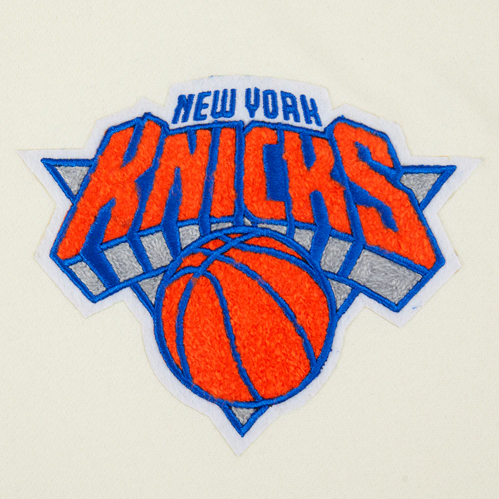 NBA NEW YORK KNICKS RETRO CLASSIC BIG BOYS RIB FLEECE PULLOVER HOODIE (EGGSHELL/ROYAL BLUE) - Image 7