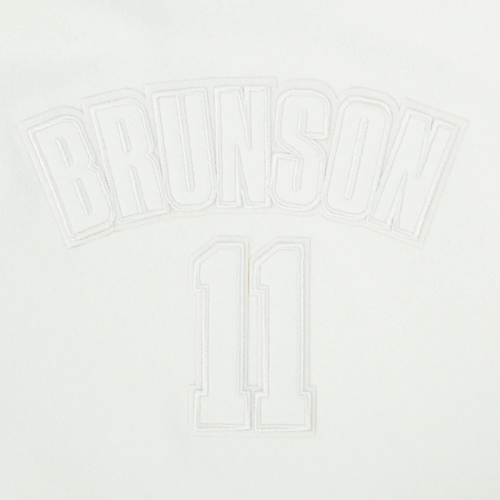 NBA NEW YORK KNICKS Jalen Brunson #11 NEUTRAL PNN BIG BOY'S FLEECE PO HOODIE (EGGSHELL) - Image 9