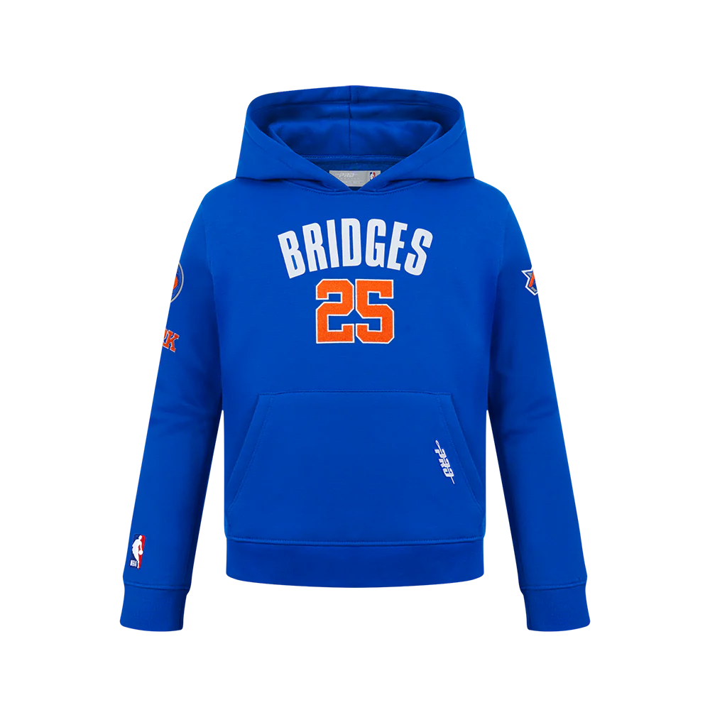 NBA NEW YORK KNICKS MIKAL BRIDGES #25 CLASSIC PNN BIG BOY'S FLEECE PO H (ROYAL BLUE) - Image 3