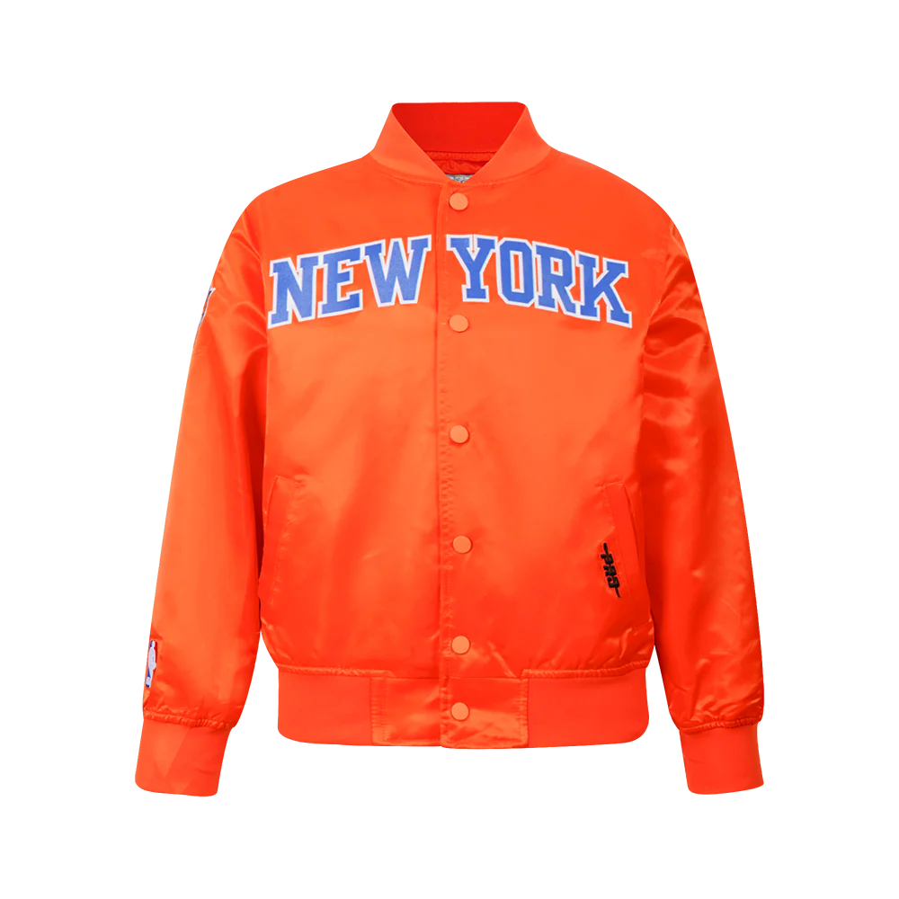 NBA NEW YORK KNICKS CLASSIC BIG BOYS SATIN JACKET (ORANGE)