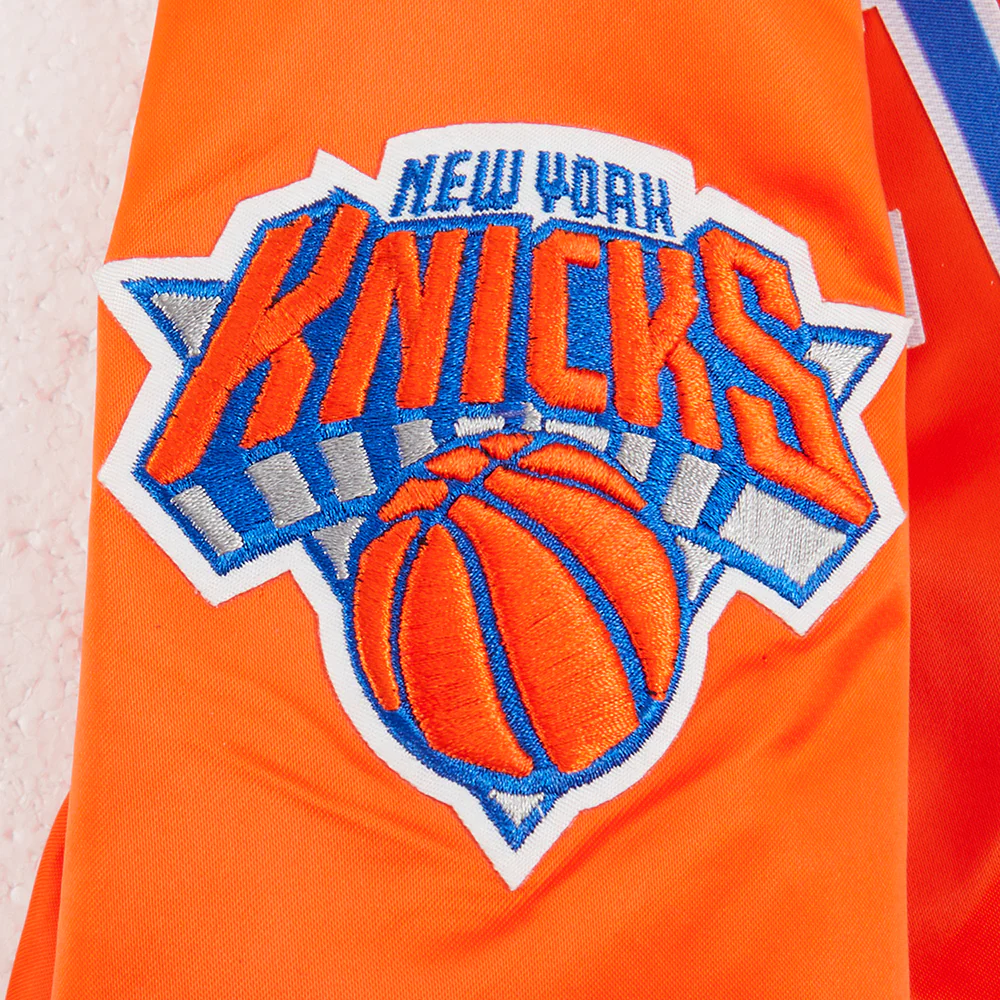 NBA NEW YORK KNICKS CLASSIC BIG BOYS SATIN JACKET (ORANGE) - Image 5