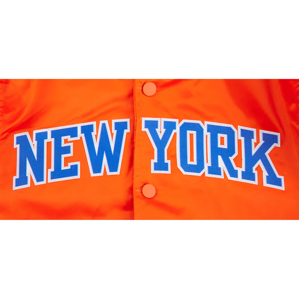 NBA NEW YORK KNICKS CLASSIC BIG BOYS SATIN JACKET (ORANGE) - Image 7