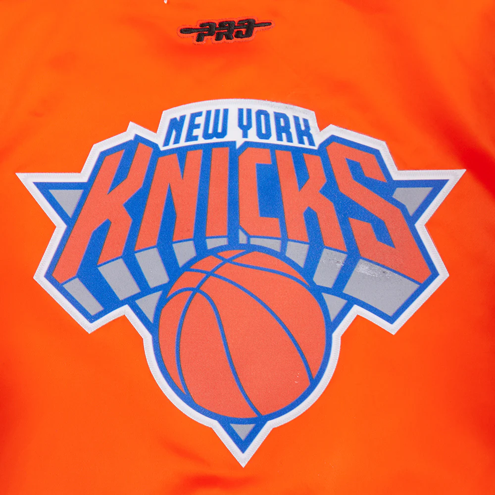 NBA NEW YORK KNICKS CLASSIC BIG BOYS SATIN JACKET (ORANGE) - Image 8