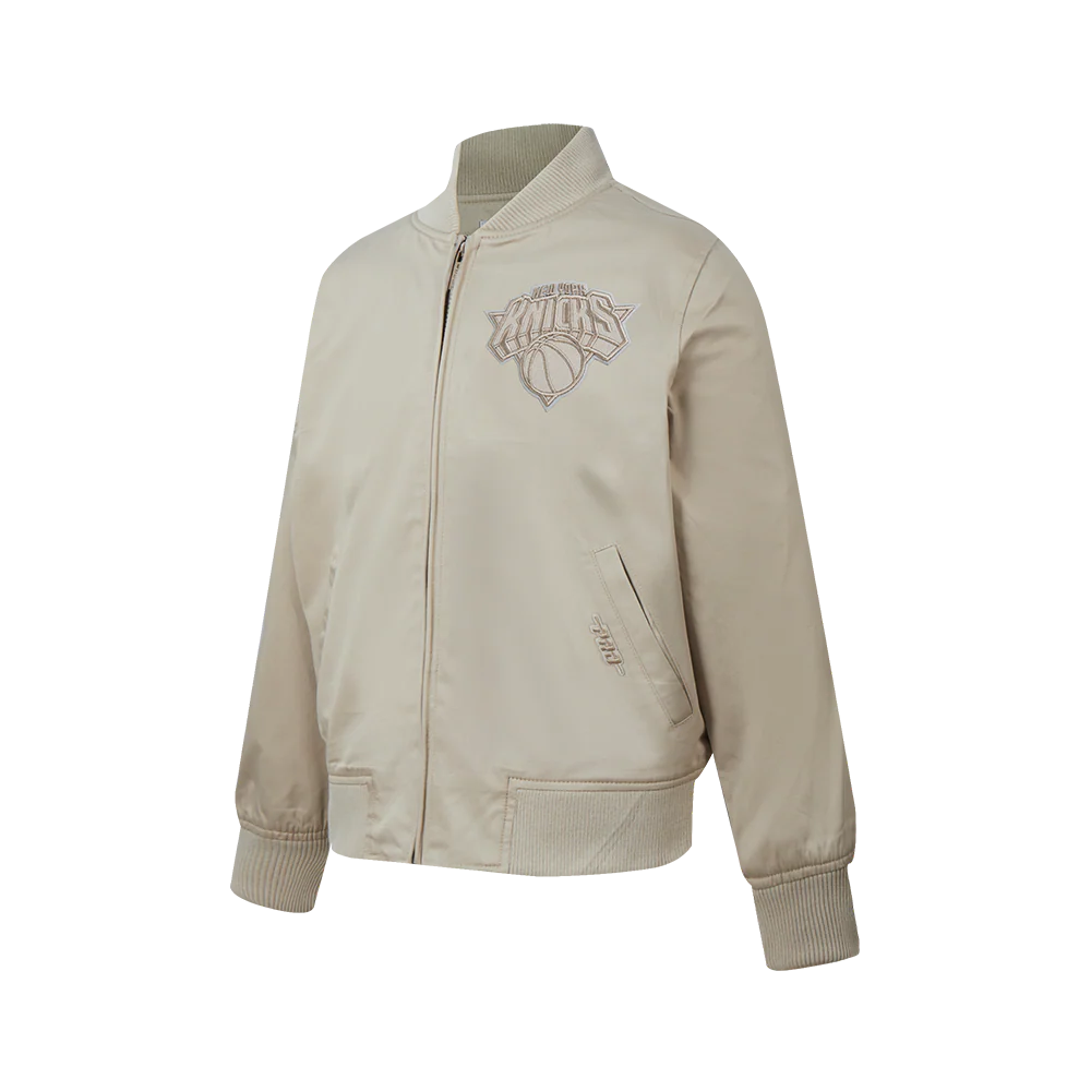 NBA NEW YORK KNICKS NEUTRAL BIG BOYS TWILL JACKET (TAUPE) - Image 2