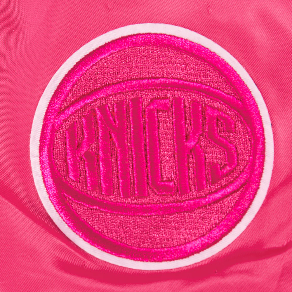 NBA NEW YORK KNICKS TRIPLE PINK BIG GIRLS SATIN JACKET (BEETROOT PURPLE) - Image 5