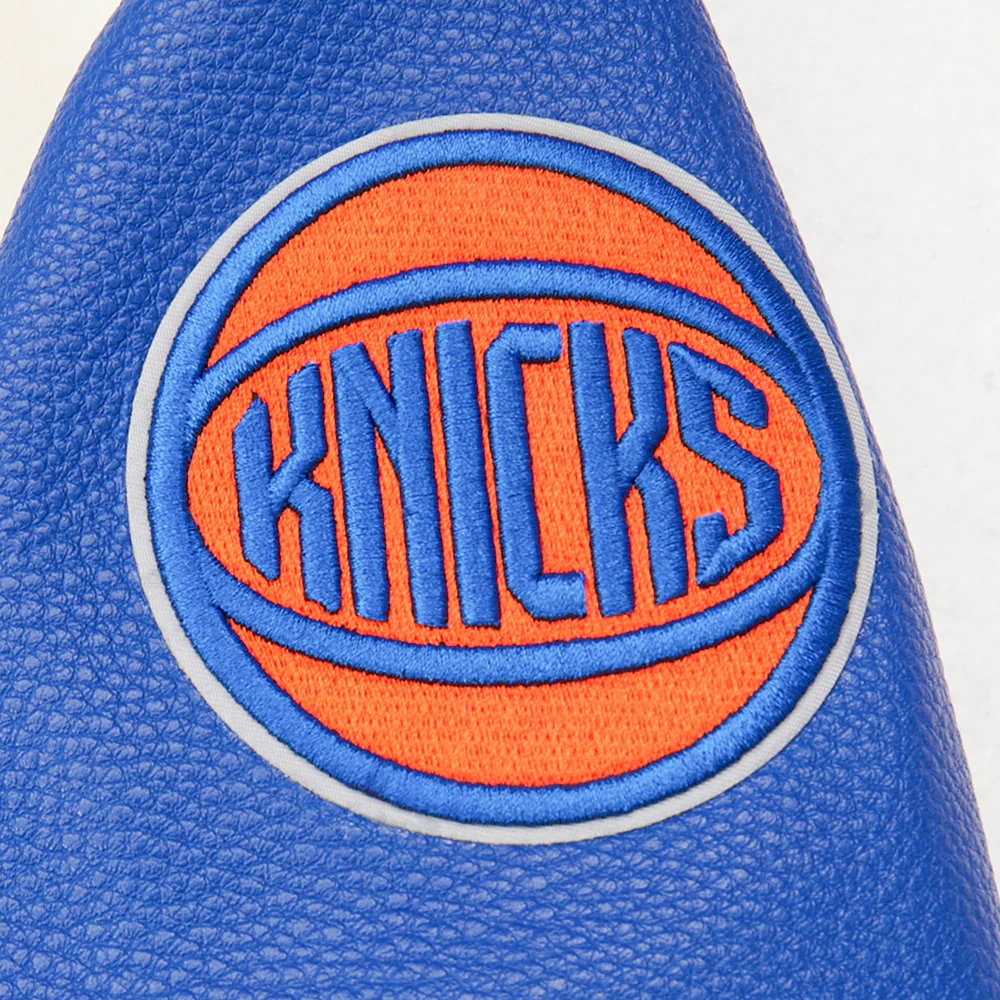 NBA NEW YORK KNICKS RETRO CLASSIC BIG BOYS RIB WOOL VARSITY JACKET (EGGSHELL/ROYAL BLUE) - Image 7