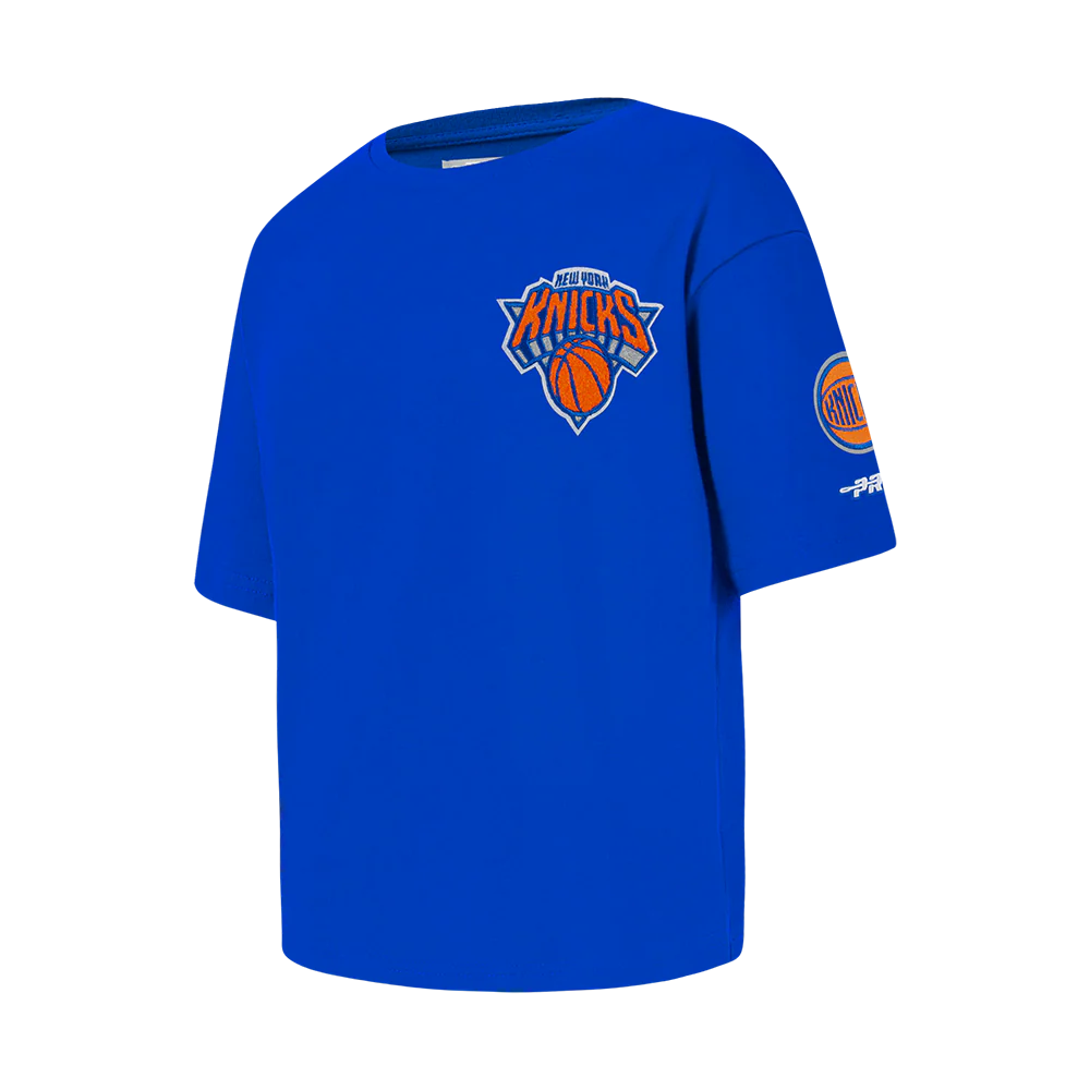 NBA NEW YORK KNICKS CLASSIC BIG GIRLS SHORT SLEEVE BOXY TEE (ROYAL BLUE) - Image 2