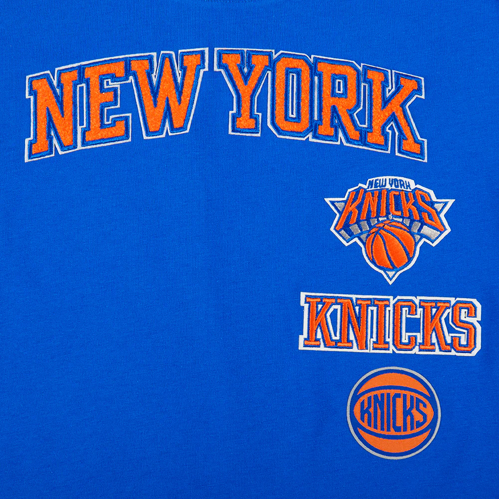 NBA NEW YORK KNICKS RETRO CLASSIC BIG GIRLS SHORT SLEEVE BOXY TEE (ROYAL BLUE) - Image 5