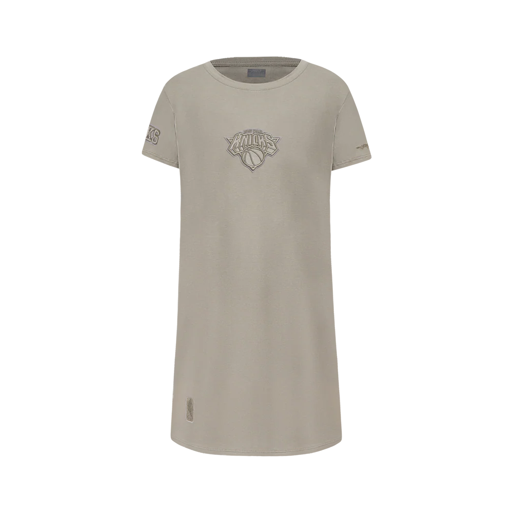 NBA NEW YORK KNICKS NEUTRAL BIG GIRLS TEE DRESS (TAUPE)