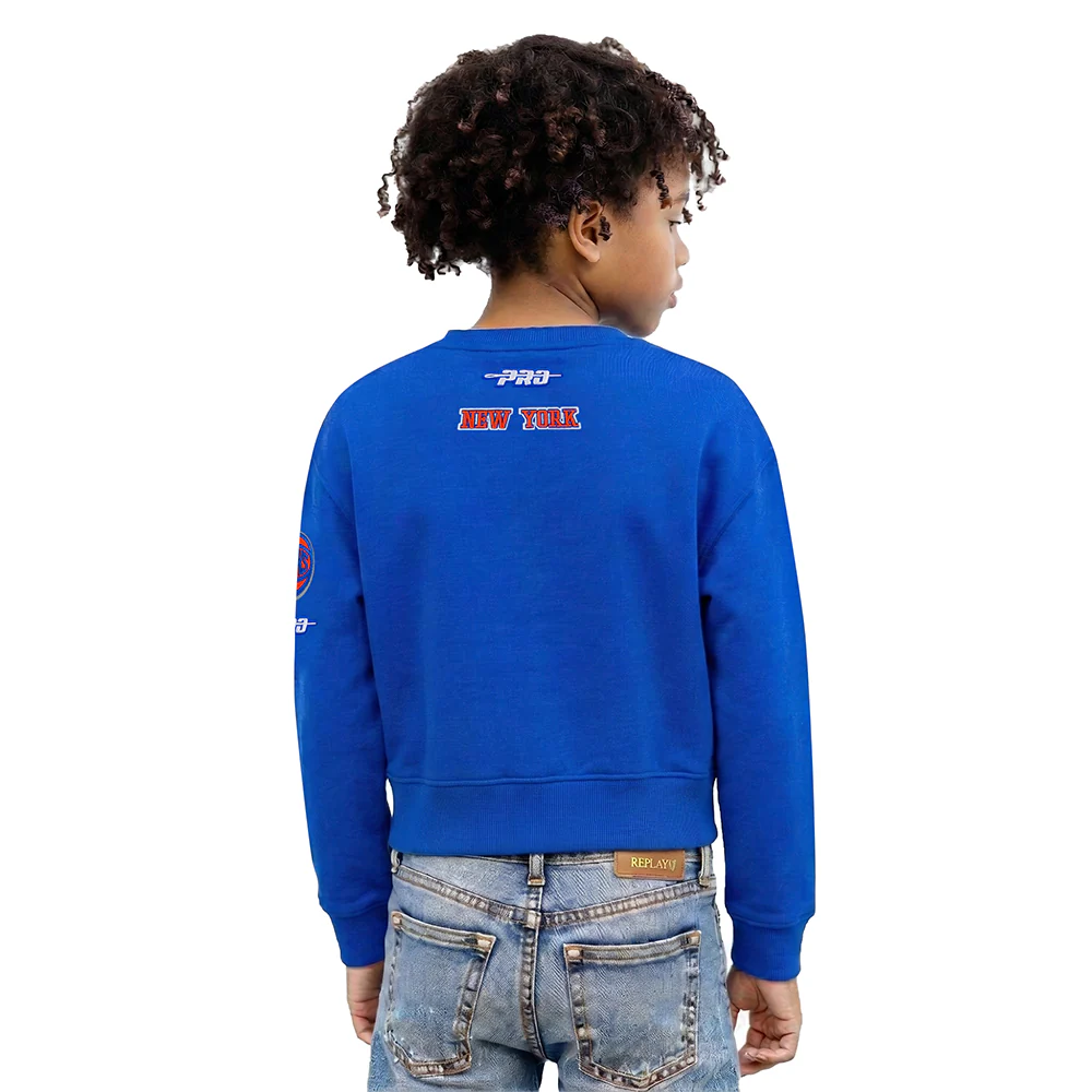 NEW YORK KNICKS CLASSIC BIG GIRL'S FLC CREWNECK (ROYAL BLUE) - Image 2