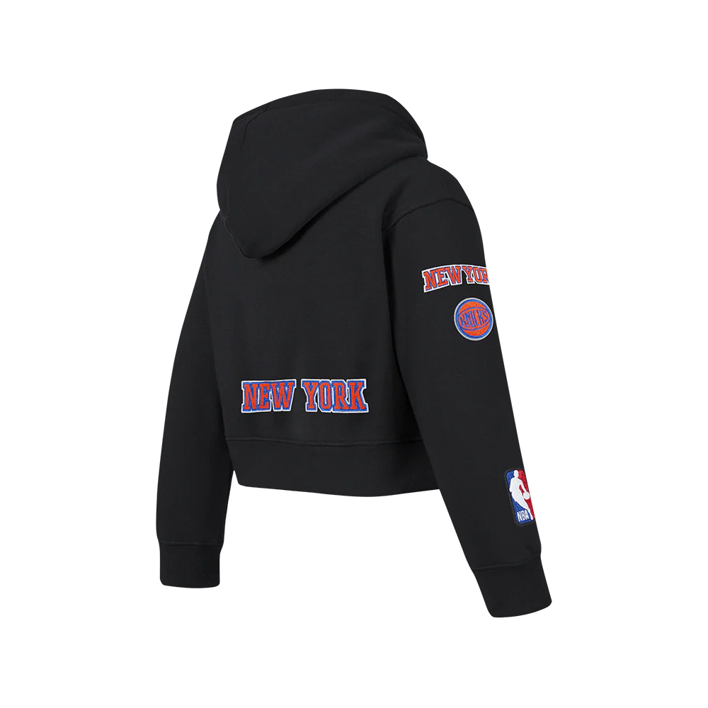 NEW YORK KNICKS CLASSIC BIG GIRL'S FLC FZ HOODIE (BLACK) - Image 4