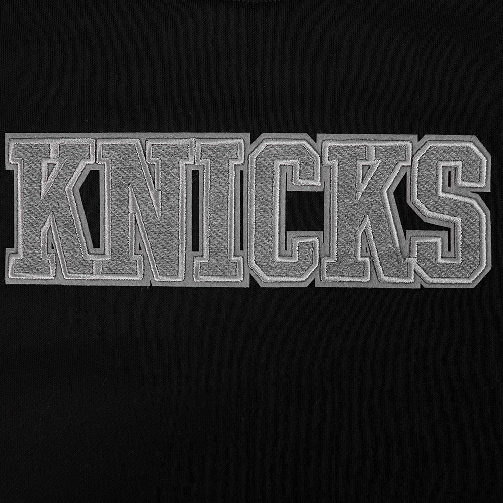 NBA NEW YORK KNICKS REVERSE FRENCH TERRY WOMEN'S FLEECE CREWNECK (BLACK) - Image 5