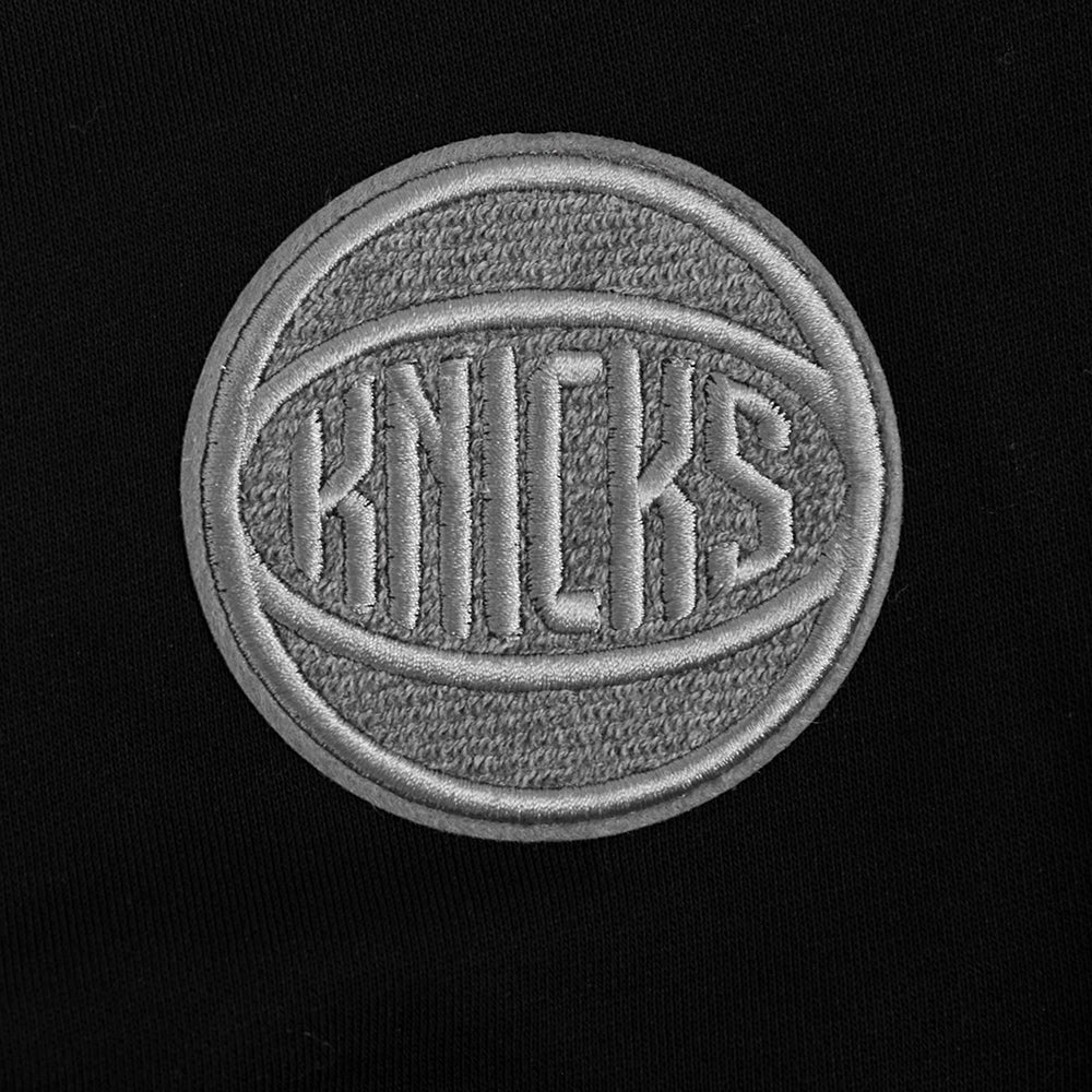 NBA NEW YORK KNICKS REVERSE FRENCH TERRY WOMEN'S FLEECE CREWNECK (BLACK) - Image 6