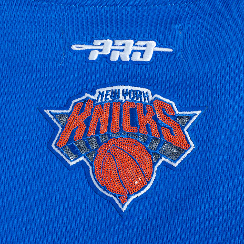 NBA NEW YORK KNICKS GAME DAY CLASSICS WOMEN'S DOUBLE KNIT CREWNECK (ROYAL BLUE) - Image 8