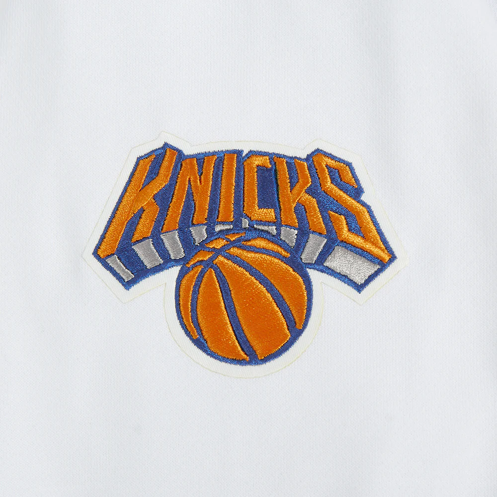 NBA NEW YORK KNICKS CITY EDITION 24-25 WOMEN'S FLEECE CROPPED PULLOVER HOODIE (WHITE) - Image 6