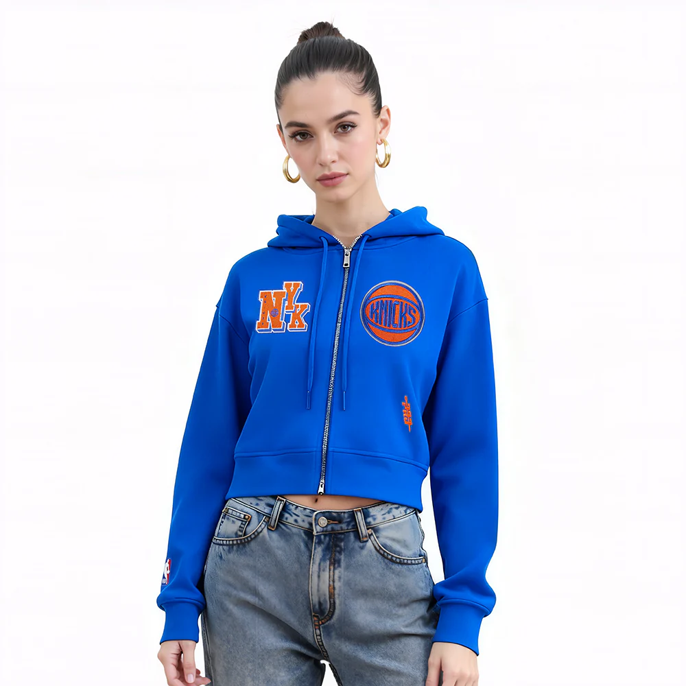 NBA NEW YORK KNICKS BEST OF WOMEN'S FLC FZ HOODIE (ROYAL BLUE) - Image 2