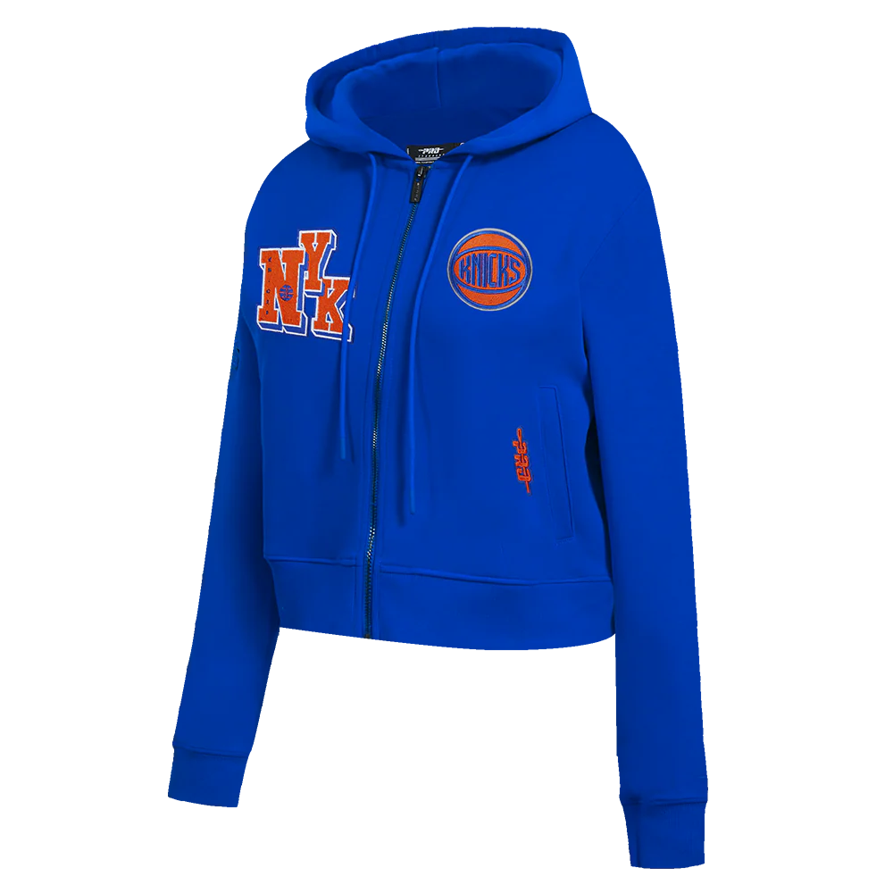 NBA NEW YORK KNICKS BEST OF WOMEN'S FLC FZ HOODIE (ROYAL BLUE) - Image 5