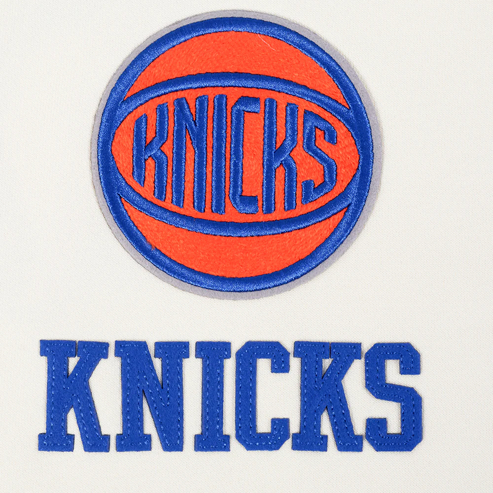 NBA NEW YORK KNICKS MODERN ORIGINALS WOMEN'S FLC CROPPED PO HOODIE (EGGSHELL) - Image 8