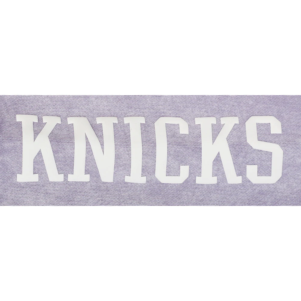 NBA NEW YORK KNICKS STREET TEAM WOMEN'S ENZYME WASH FT CROPPED PO HOODIE (WASHED LILAC GRAY) - Image 7