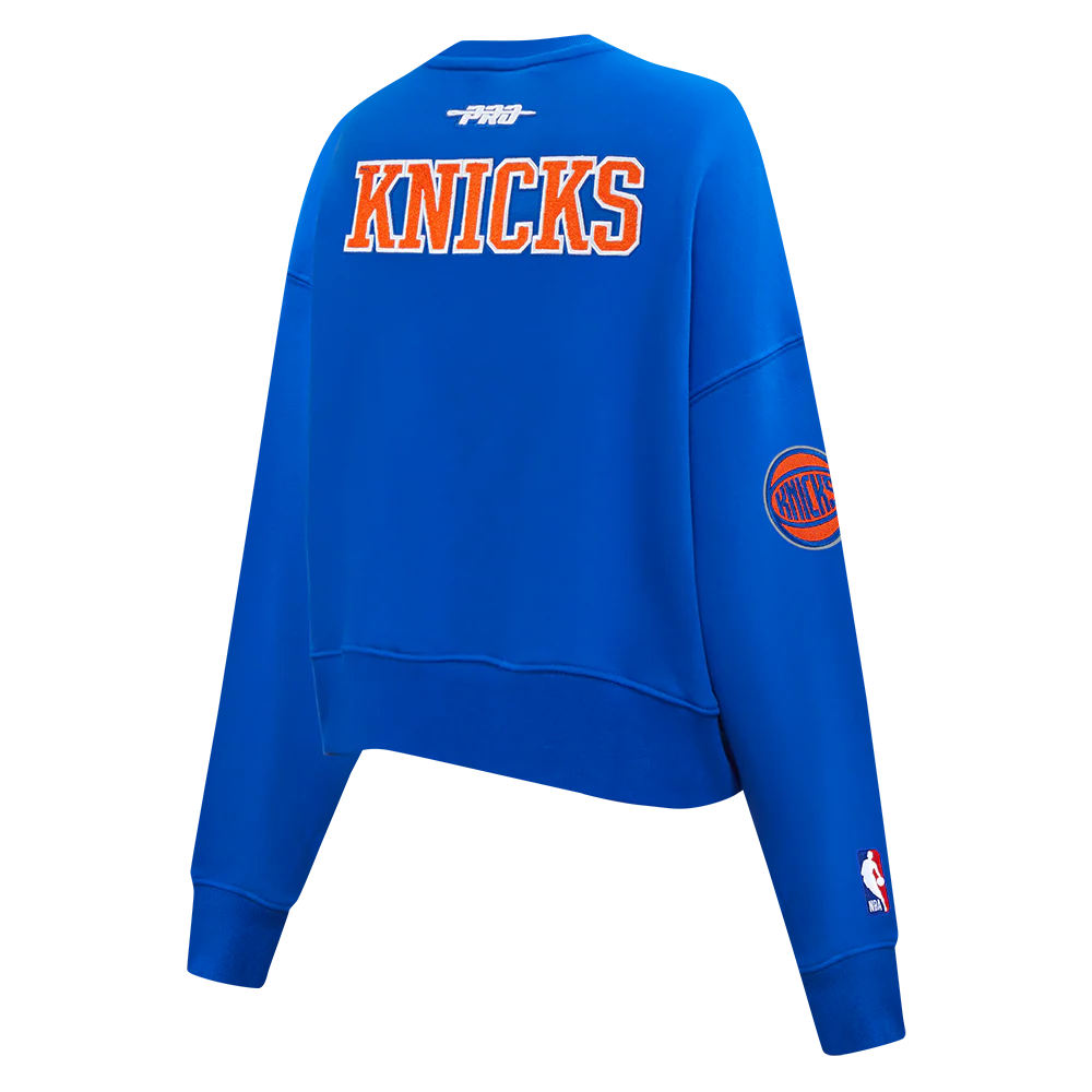 NBA NEW YORK KNICKS MIKAL BRIDGES #25 CLASSIC PLAYER NAME AND NUMBER WOMEN'S FLC CREWNECK - Image 4