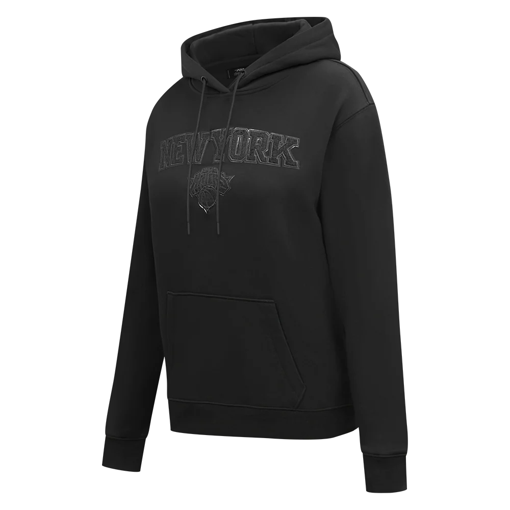NBA NEW YORK KNICKS TRIPLE BLACK WOMEN'S FLC PO HOODIE (TRIPLE BLACK WOMEN'S) - Image 2