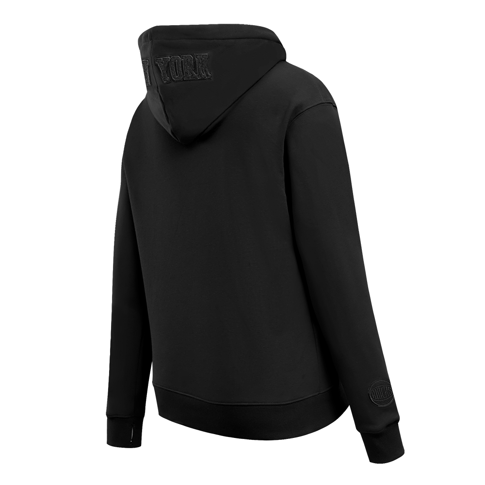 NBA NEW YORK KNICKS TRIPLE BLACK WOMEN'S FLC PO HOODIE (TRIPLE BLACK WOMEN'S) - Image 4