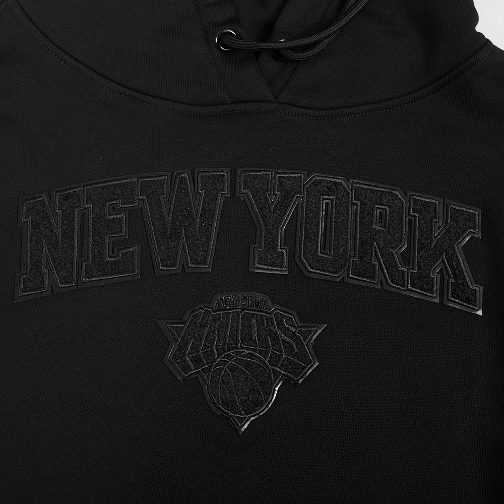 NBA NEW YORK KNICKS TRIPLE BLACK WOMEN'S FLC PO HOODIE (TRIPLE BLACK WOMEN'S) - Image 5