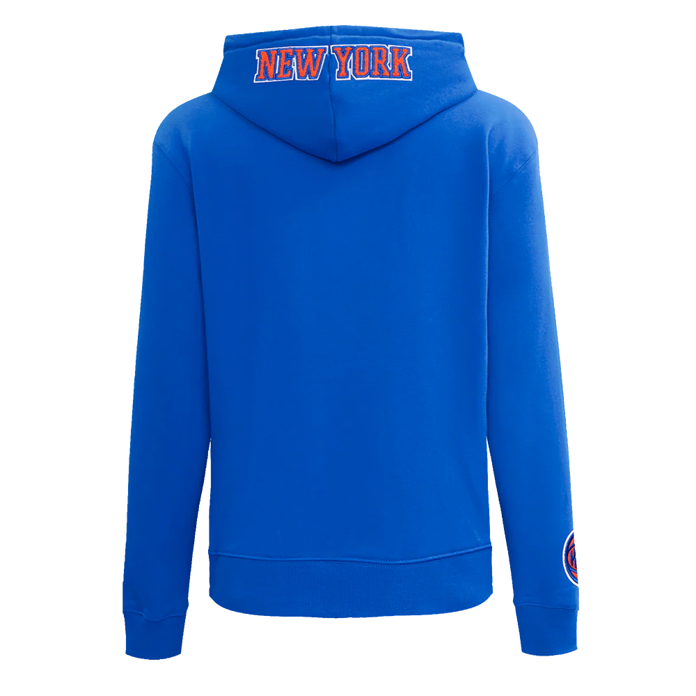 NBA NEW YORK KNICKS CLASSIC WOMEN'S FLEECE PULLOVER HOODIE (ROYAL BLUE) - Image 3