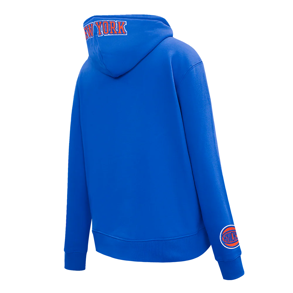 NBA NEW YORK KNICKS CLASSIC WOMEN'S FLEECE PULLOVER HOODIE (ROYAL BLUE) - Image 4