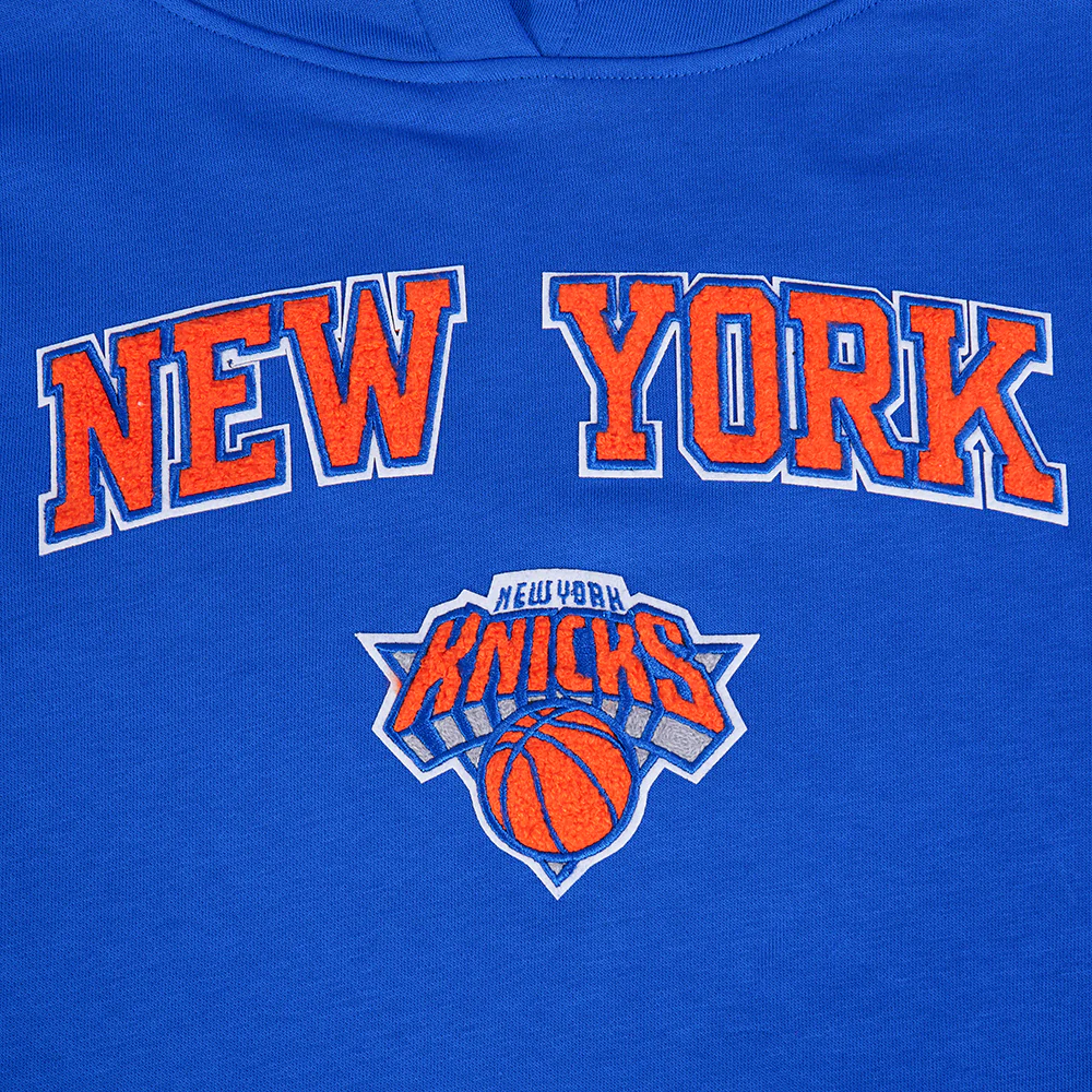 NBA NEW YORK KNICKS CLASSIC WOMEN'S FLEECE PULLOVER HOODIE (ROYAL BLUE) - Image 5