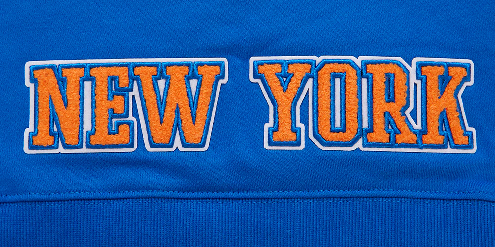 NBA NEW YORK KNICKS CLASSIC WOMEN'S CROPPED PULLOVER HOODIE (ROYAL BLUE) - Image 7