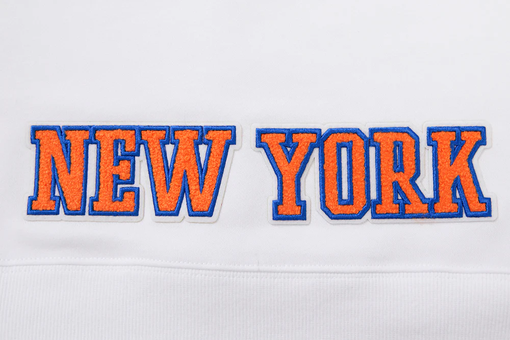 NBA NEW YORK KNICKS CLASSIC WOMEN'S CROPPED PULLOVER HOODIE (WHITE) - Image 5