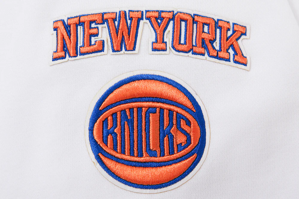 NBA NEW YORK KNICKS CLASSIC WOMEN'S CROPPED PULLOVER HOODIE (WHITE) - Image 7