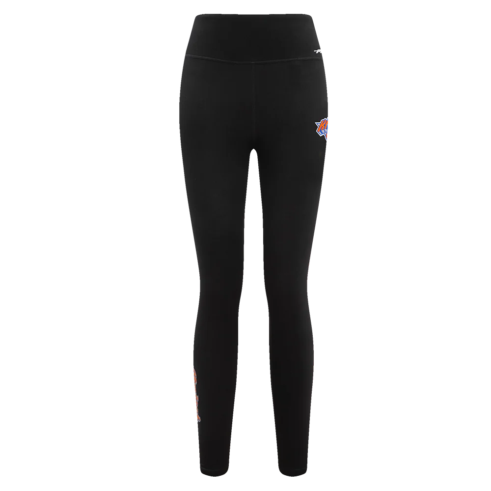 NBA NEW YORK KNICKS SCRIPT TAIL WOMEN'S HIGH WAIST JERSEY LEGGING (BLACK) - Image 2