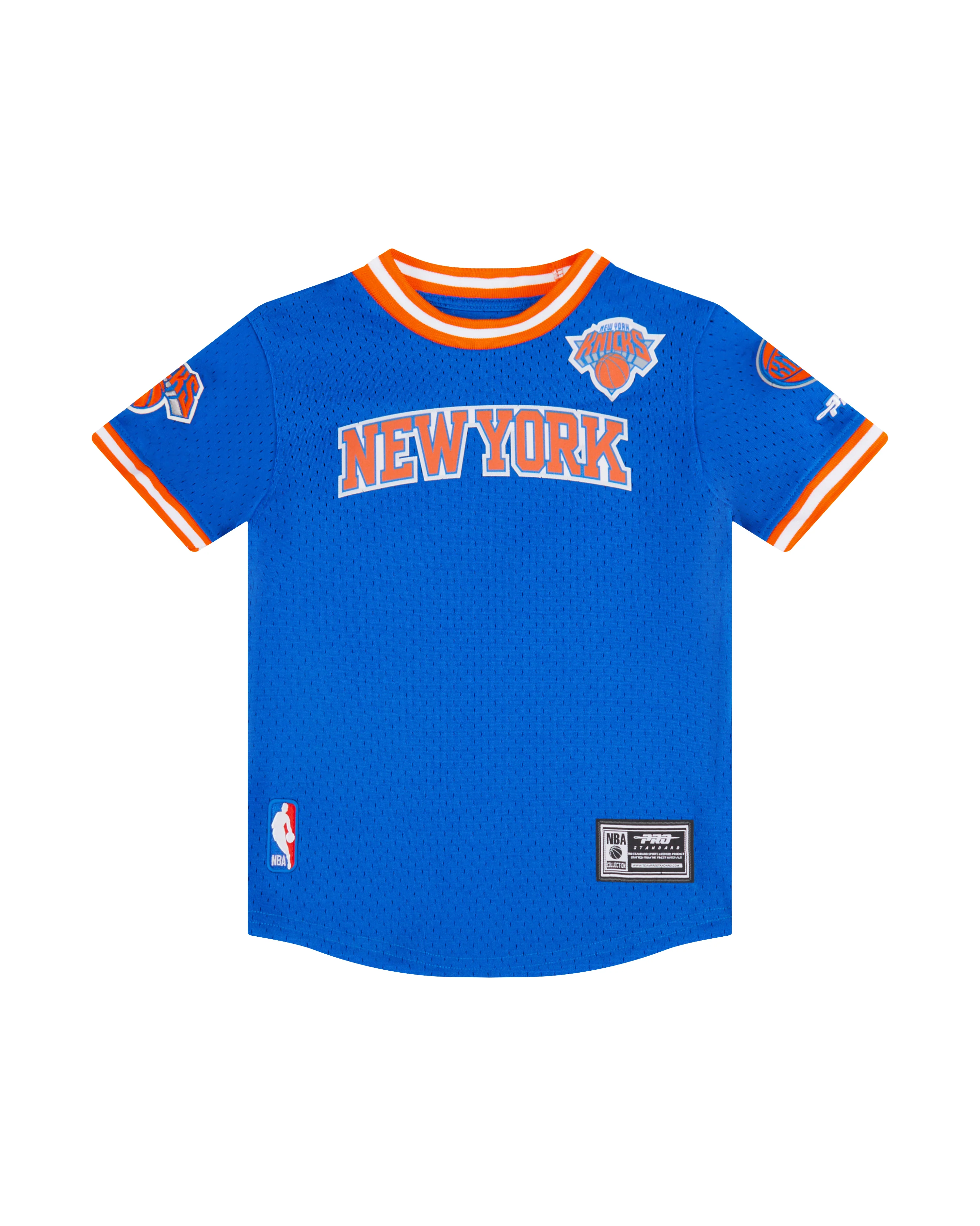 NBA NEW YORK KNICKS CLASSIC LITTLE BOYS SHORT SLEEVE MESH TEE (ROYAL BLUE/ORANGE) - Image 3