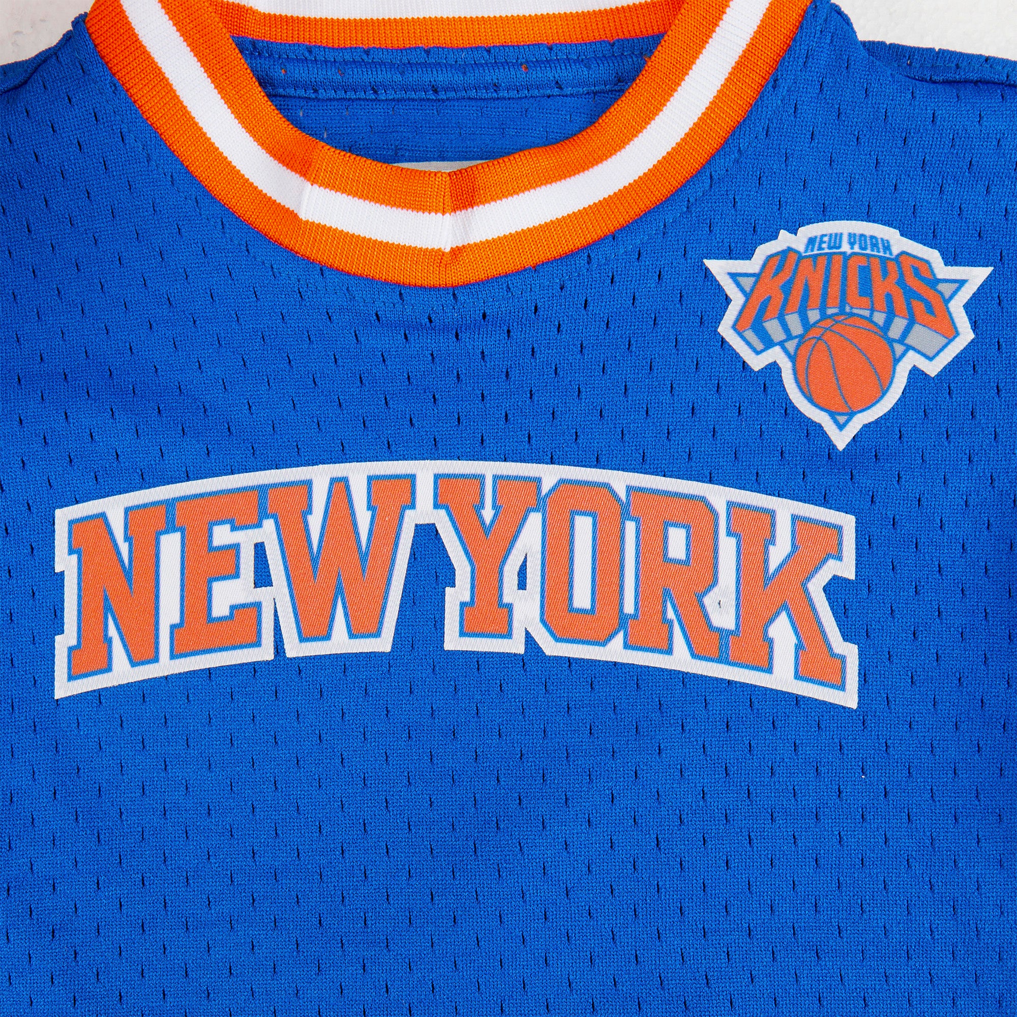 NBA NEW YORK KNICKS CLASSIC LITTLE BOYS SHORT SLEEVE MESH TEE (ROYAL BLUE/ORANGE) - Image 8
