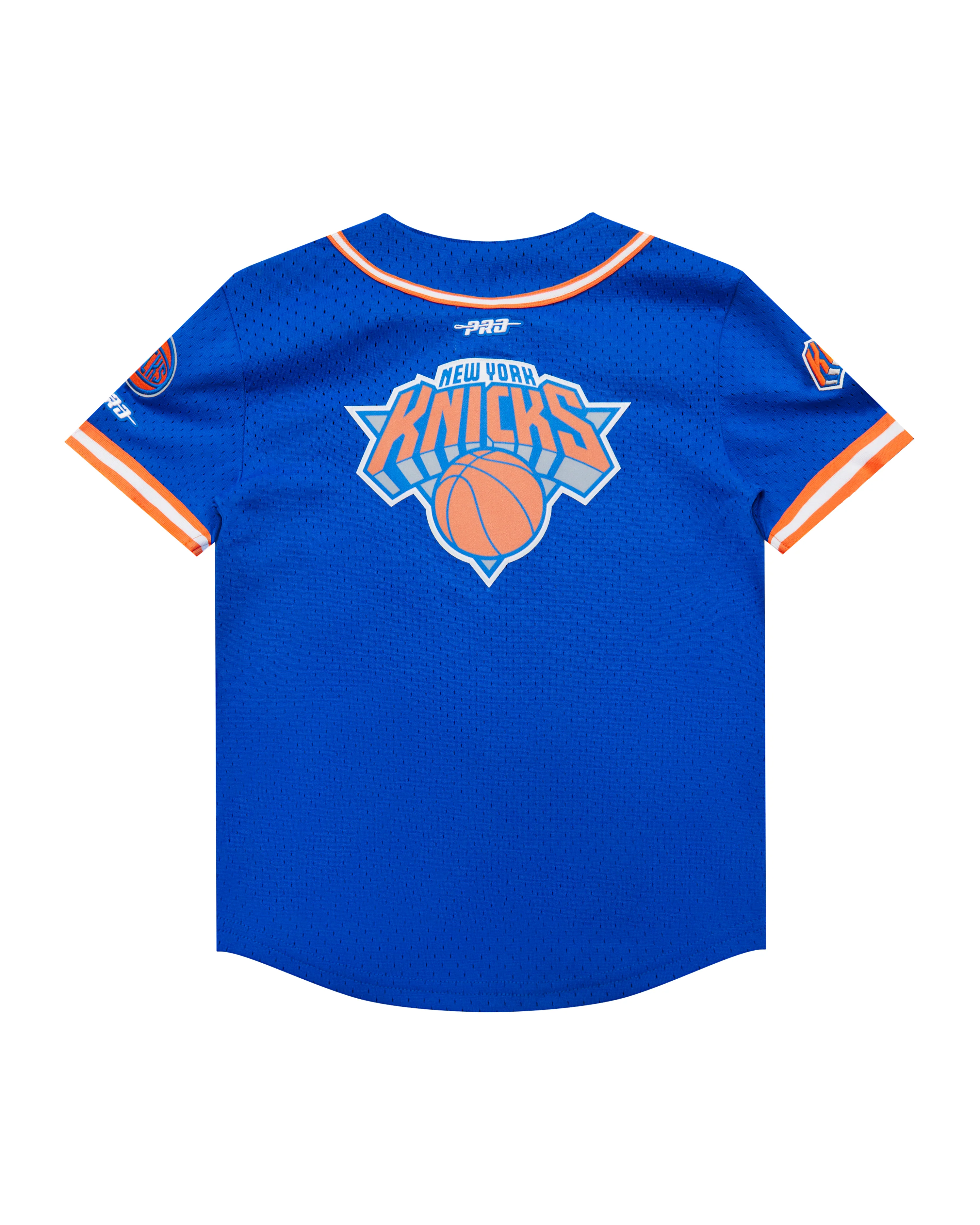 NBA NEW YORK KNICKS CLASSIC LITTLE BOYS MESH BUTTON DOWN SHIRT (ROYAL BLUE/ORANGE) - Image 11