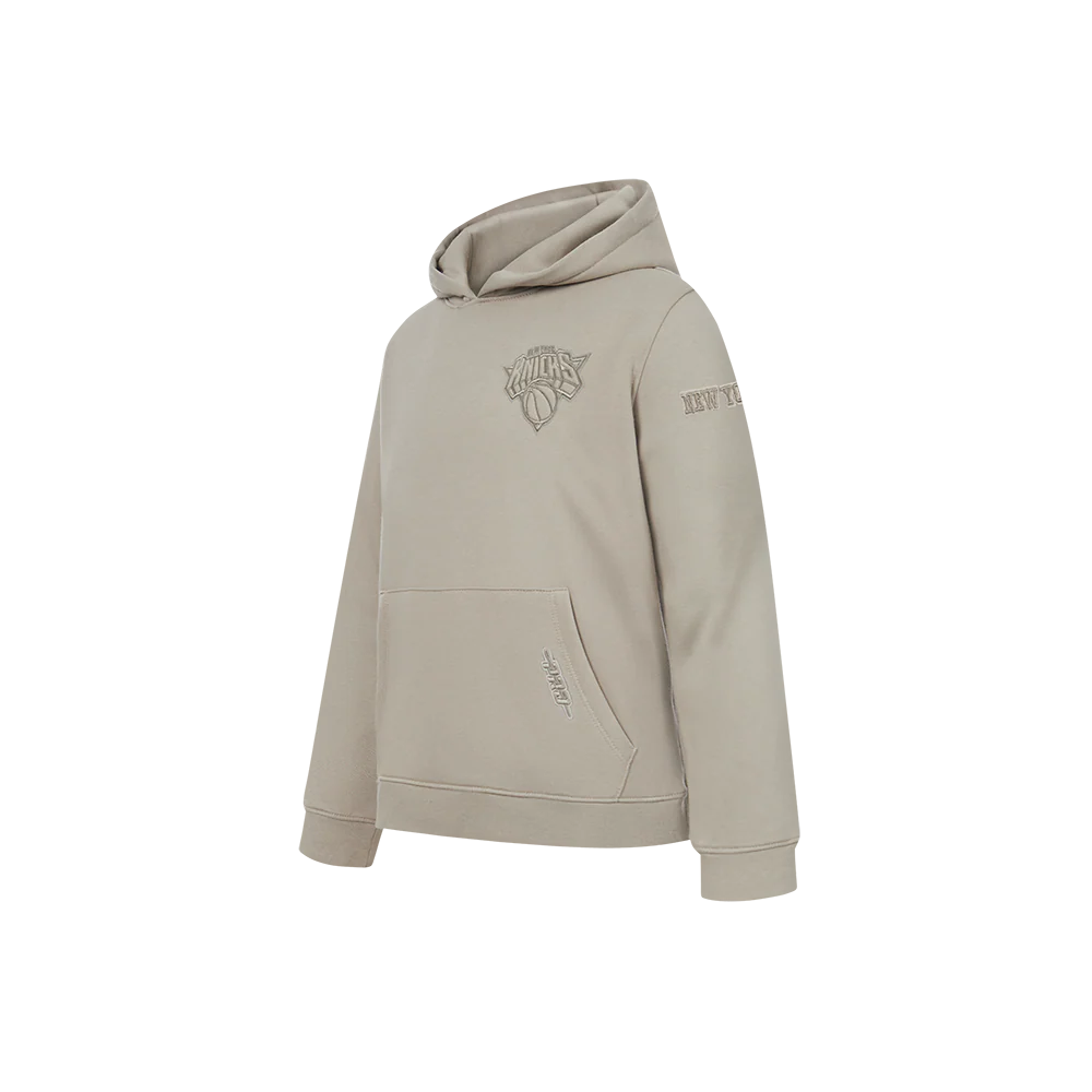 NBA NEW YORK KNICKS NEUTRAL LITTLE BOYS FLEECE PULLOVER HOODIE (TAUPE) - Image 4
