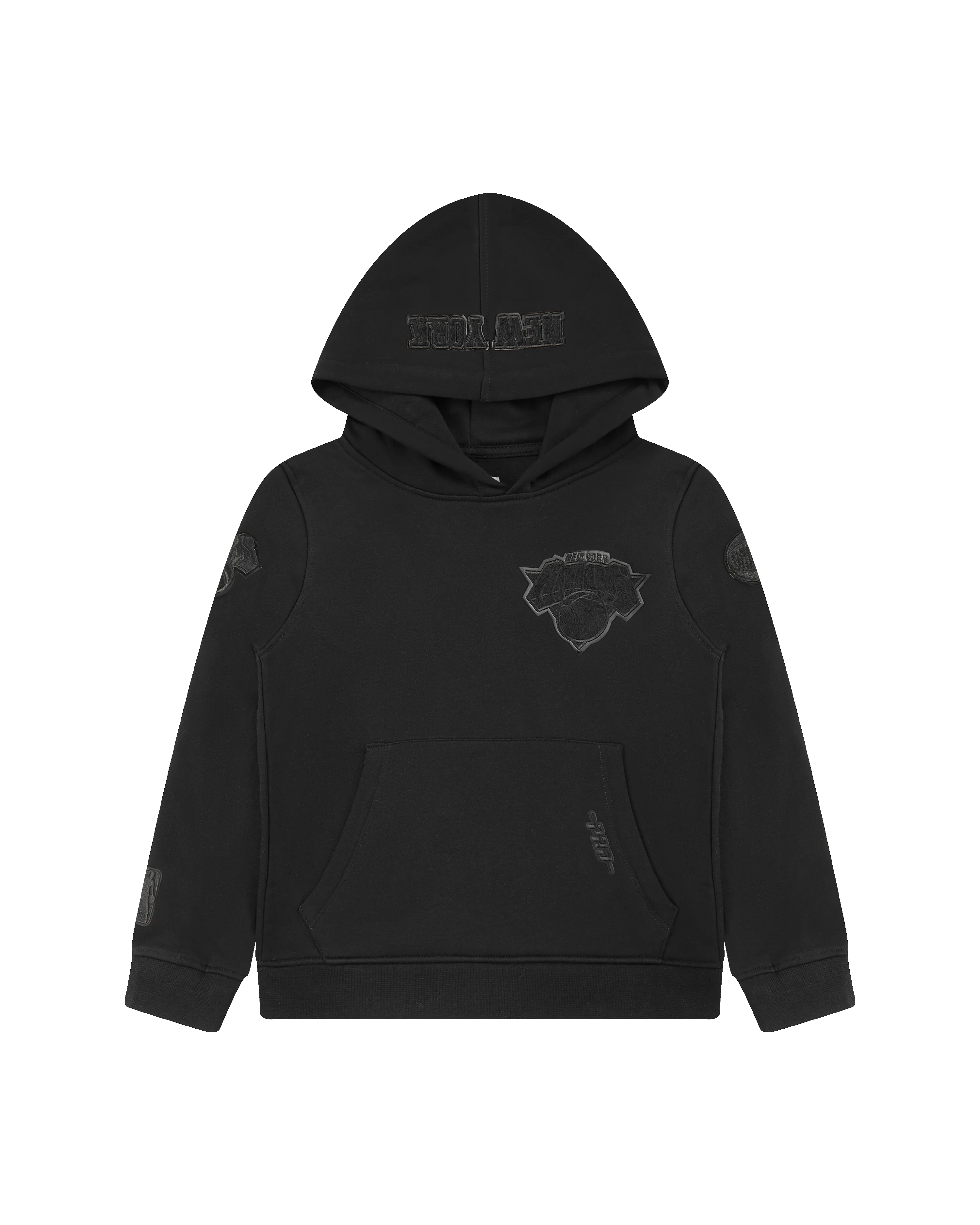 NBA NEW YORK KNICKS TRIPLE BLACK LITTLE BOYS FLEECE PULLOVER HOODIE (BLACK) - Image 3
