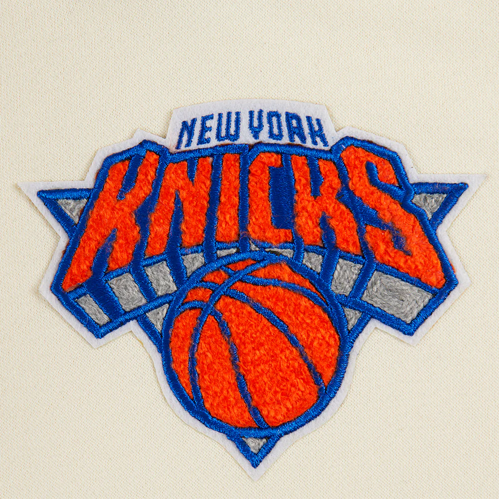 NBA NEW YORK KNICKS RETRO CLASSIC LITTLE BOYS RIB FLEECE PULLOVER HOODIE (EGGSHELL/ROYAL BLUE) - Image 5