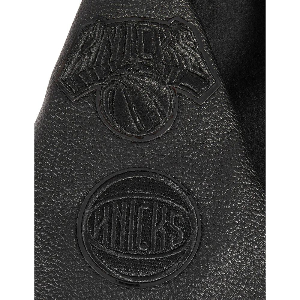 NBA NEW YORK KNICKS TRIPLE BLACK LITTLE BOYS WOOL VARSITY JACKET (JET BLACK) - Image 6
