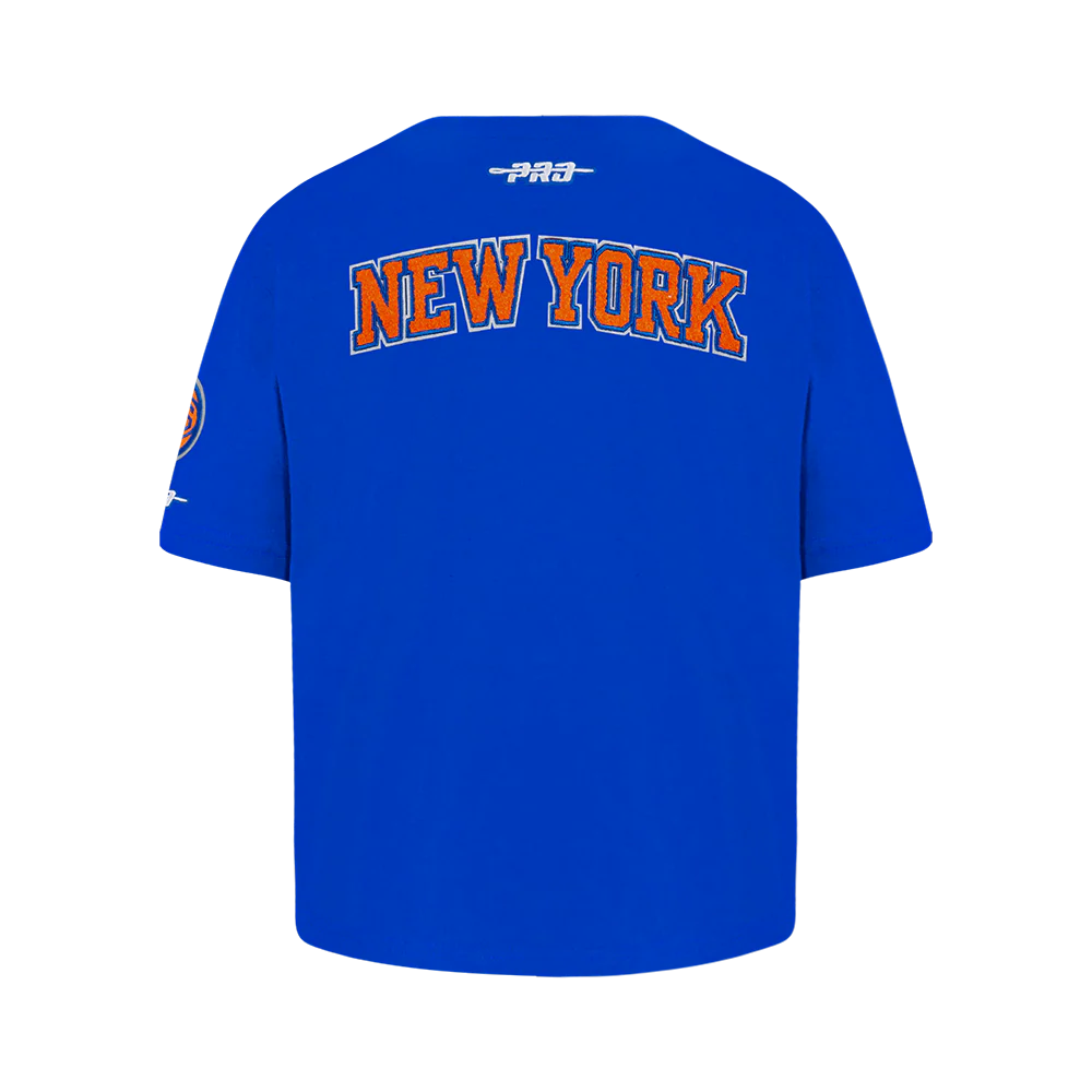 NBA NEW YORK KNICKS CLASSIC LITTLE GIRLS SHORT SLEEVE BOXY TEE (ROYAL BLUE) - Image 3