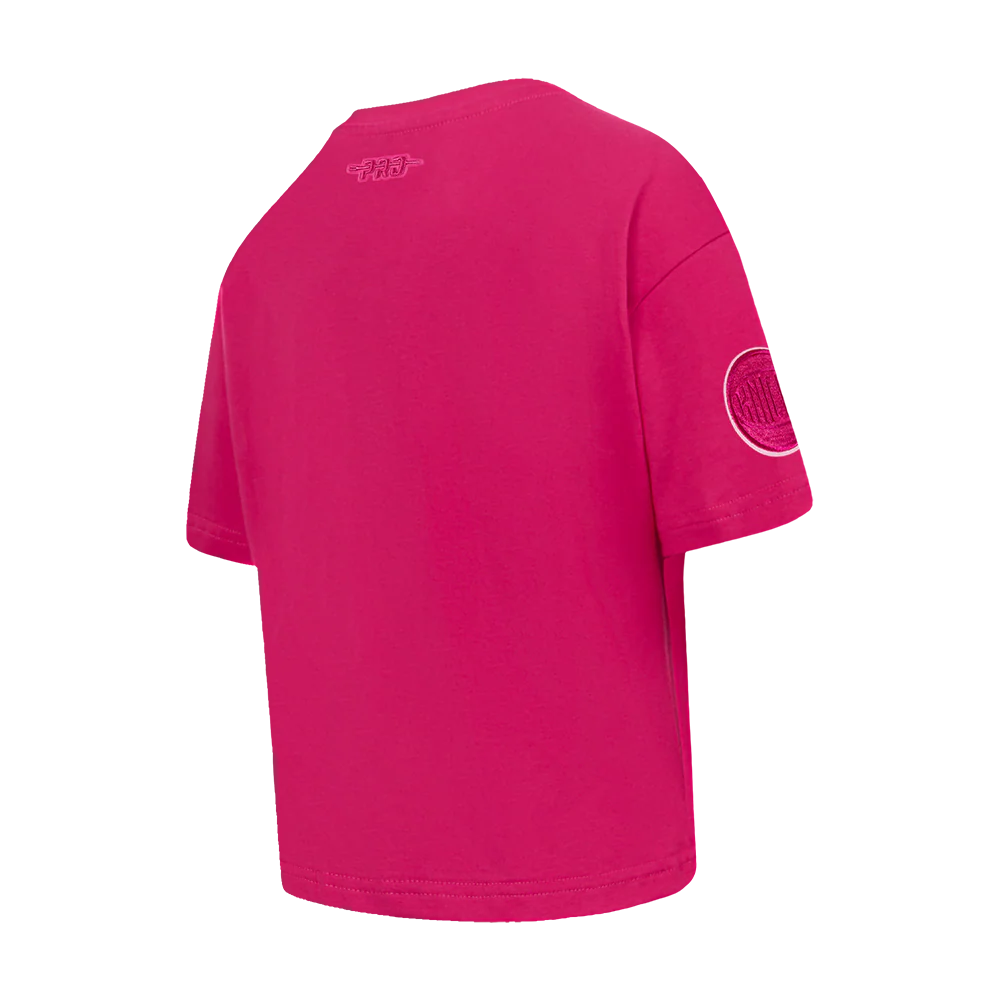 NBA NEW YORK KNICKS TRIPLE PINK LITTLE GIRLS SHORT SLEEVE BOXY TEE (BEETROOT PURPLE) - Image 4