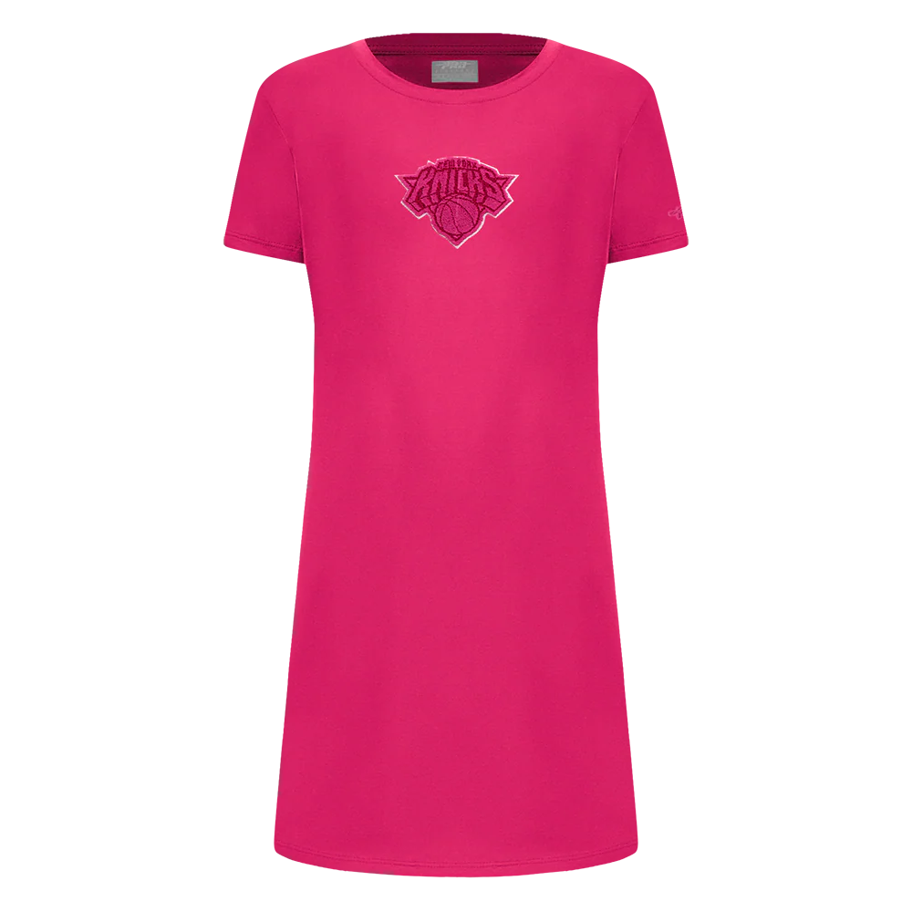 NBA NEW YORK KNICKS TRIPLE PINK LITTLE GIRL'S  TEE DRESS (BEETROOT PURPLE)