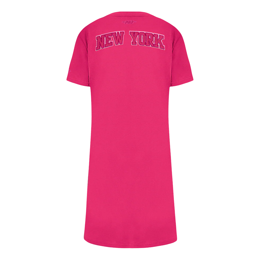 NBA NEW YORK KNICKS TRIPLE PINK LITTLE GIRL'S  TEE DRESS (BEETROOT PURPLE) - Image 3