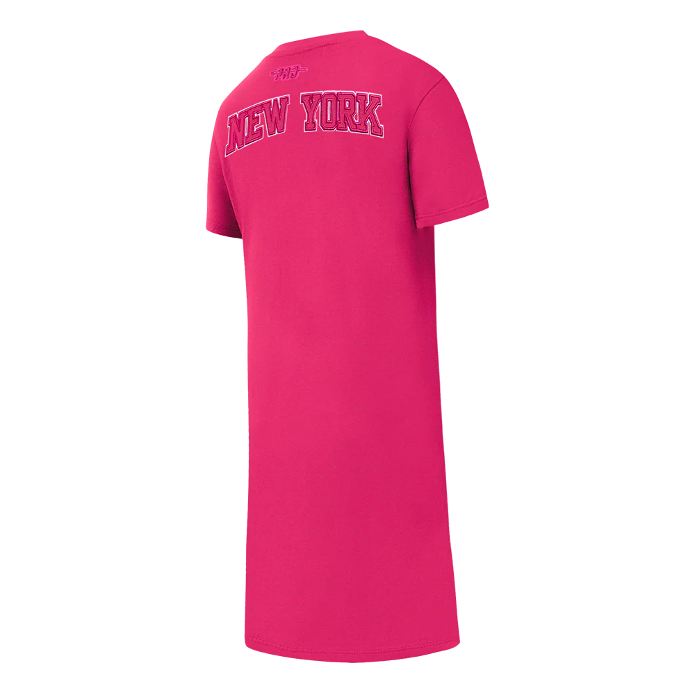 NBA NEW YORK KNICKS TRIPLE PINK LITTLE GIRL'S  TEE DRESS (BEETROOT PURPLE) - Image 4