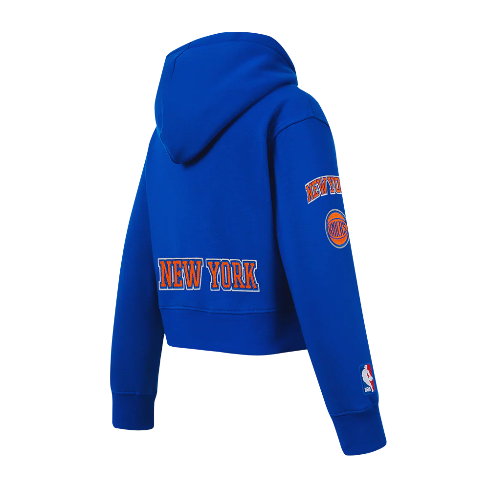NBA NEW YORK KNICKS CLASSIC LITTLE GIRLS  FLEECE FULL ZIP HOODIE (ROYAL BLUE) - Image 4